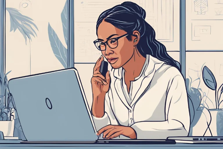 Persona utilizando una plataforma en línea como herramienta para entrenar y mejorar sus habilidades de oratoria